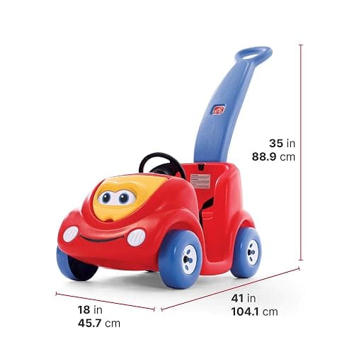 Step2 Push Around Buggy Kids Push Car, Toddler Ride-On Toy with Seat Belt and Horn, Red, Ages 18 Months+ thumbnail 6