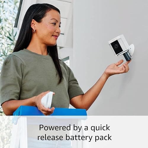 Ring Spotlight Cam Plus, Battery (newest model), Home or business security with HD video, Two-Way Talk, Color Night Vision, and Security Siren, Black thumbnail 3