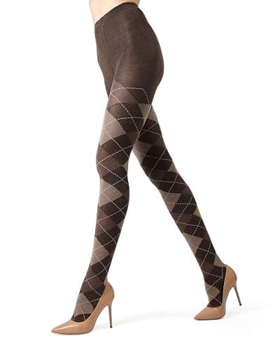 MeMoi Classic Argyle Cotton Tights for Women, Cozy and Stlylish Patterned Sweater Tights - Sizes Small to 6x - Image 1