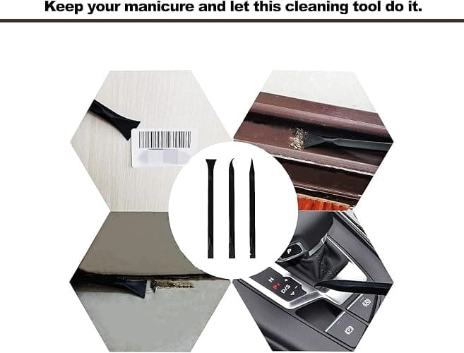 Plastic Scraper Multi-Purpose Scraper Non-Scratch Cleaning Tool Easy to Clean Small and Narrow Spaces and Gaps, Perfect to Remove Stickers, Labels, Oil Stains, Food, Dirt, Etc 3-Pcs thumbnail 2
