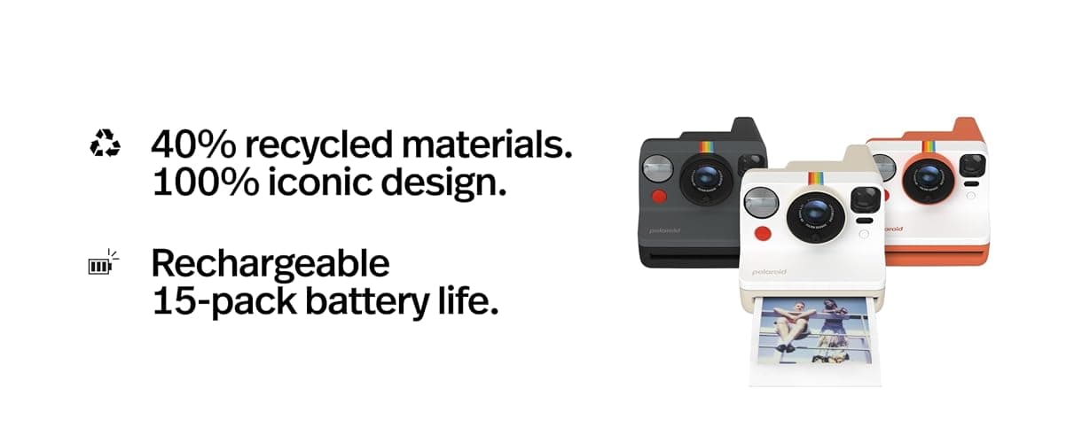 Polaroid Now 3rd Generation I-Type Instant Camera + Film Bundle - Now Black Camera + 16 Color Photos (6560) thumbnail 6