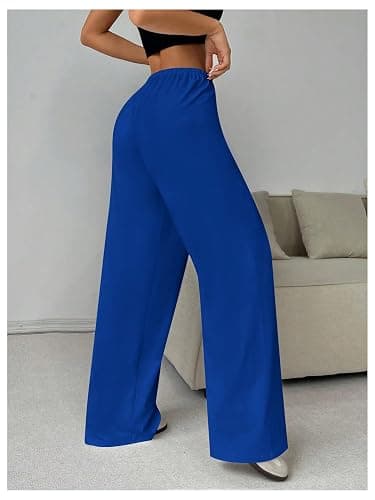 RoseSeek Women's Drawstring Waist Straight Streetwear Long Wide Leg Pants Casual Loose Baggy Workout Long Fall Sweatpants thumbnail 2