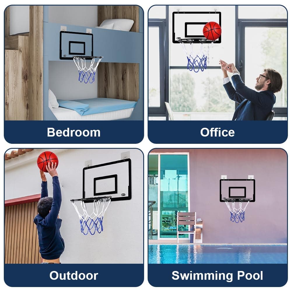 OSDUE Mini Basketball Basket Set for Indoor Kids Wall Mount with 4 Balls Basketball Basket Set Door for Boys Girls Outdoor Indoor Gift for Children's Day thumbnail 6
