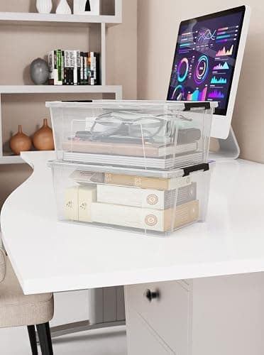 WYT Clear Storage Latch Bins, 6-Pack Storage Organizer Box with Handle and Lids, 5-Litre thumbnail 2