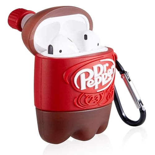 Shineyii for Airpod 2/1 Soft Silicone Case Cute Cartoon Kawaii Funny Cover Fashion Drink Protective Skin Accessories Keychain for Girls Teens Cases for Air Pods Compatible with Airpods 2&1, Dr Pepper thumbnail 3