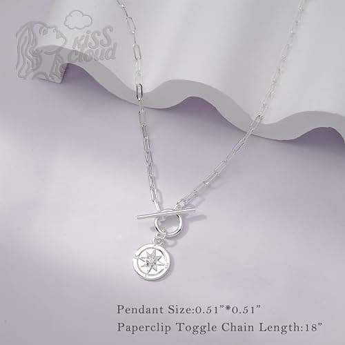 KISSCLOUD Gold Necklace for Women 14K Gold Plated Dainty Pendant Chain Puffy Heart Italian Horn Radiant Sun Compass CZ Teardrop Bow Charm Trendy Jewelry Gift thumbnail 6