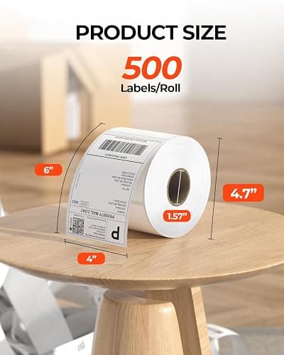 MUNBYN Thermal Direct Shipping Labels, 4x6 Labels for Thermal Printer, 500 Sheets/1 Rolls, Commercial Grade thumbnail 2