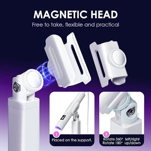 Mini UV Light for Gel Nails: Rechargeable Handheld UV Nail Lamp with Magnetic Stand, Flash Cure Light, Fast Curing, Suitable for Home Manicure and Salon thumbnail 6