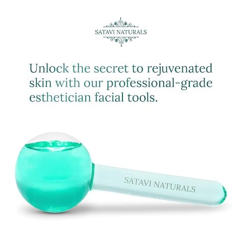 Satavi Naturals Beauty Ice Globes (Heat-Resistant & Freezer-Safe) Luxurious Facial Tools for Radiant Skin, Enhances Circulation to Tighten Skin, Reduce Puffiness, Minimize Pores, Alleviate Tension thumbnail 2