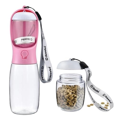 Cibaabo Dog Water Bottle with Food Container, Travel Puppy Water Bowl, Portable Pet Dispenser, Dog Stuff Accessories Items, Puppy Essentials Necessities for Yorkie Chihuahua Cat Walking and Hiking - Image 1