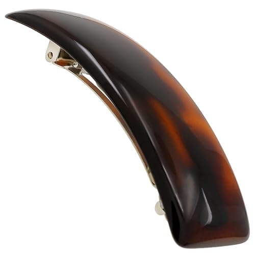 Camila Paris CP818 French Hair Barrette Clip for Girls for Thick Curly Wavy Long Hair, Strong Hold Grip Hair Clips for Women, Automatic, No Slip Durable Styling Girls Hair Accessories, Made in France - Tortoise Shell - Image 1