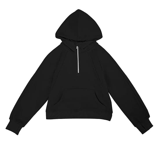 Girls' Hoodies Sweatshirts Half Zipper Pullover Crop Tops for Teen Girls Long Sleeve Sweater Thumb Hole thumbnail 3