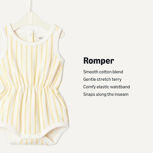 Amazon Essentials x Sofia Grainge Baby Girls' Lightweight French Terry Sleeveless Shorts Romper thumbnail 2
