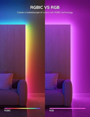 Govee RGBIC LED Strip Lights, 32.8ft Smart LED Lights for Bedroom, Bluetooth LED Lights APP Control, DIY Multiple Colors on One Line, Color Changing LED Strip Lighting Music Sync, Home Decor thumbnail 9
