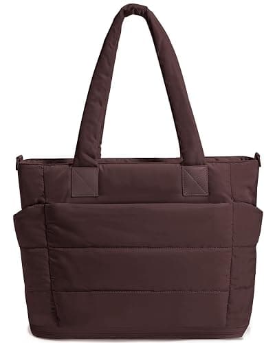 Puffer Tote Bag for Women Quilted Nurse Bag Lightweight Work Bag for Teacher Travel Handbag with Multiple Pockets thumbnail 2