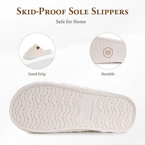 OOW Women's Fuzzy Slippers for Indoor,House Shoes with Memory Foam,Plush and Cute Slippers for Women thumbnail 5