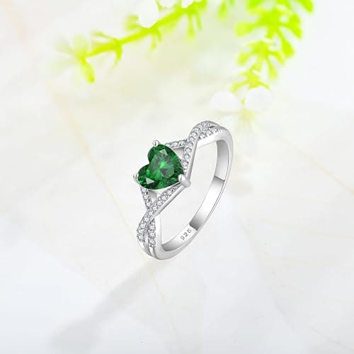 CARICY 925 Sterling Silver Infinity Heart Ring Birthstone promise Ring for Women Wedding Engagement Birthday Jewelry thumbnail 2
