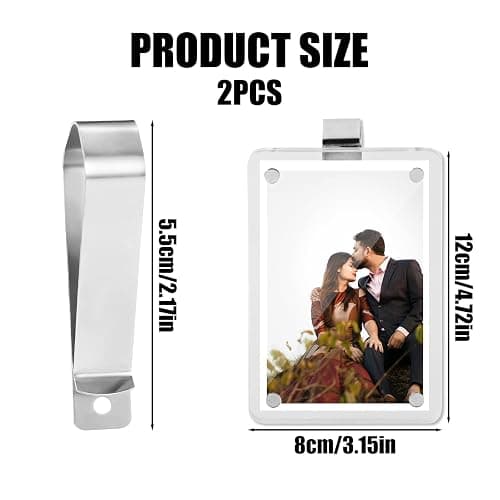 Tinoaly 2pcs Car Sun Visor Photo Holders, Acrylic Magnetic Design Photo Car Visor Clip Car Sun Picture Frame Car Photo Display Accessories for Most Car Visors(Transparent) thumbnail 2