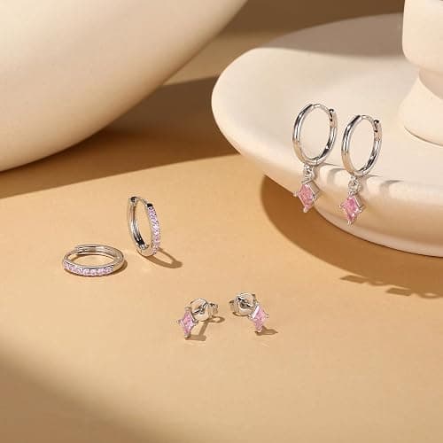 Angelady Gold Hoop Earrings Set for Women, Dainty 14K Gold Plated Huggies Earring, Sterling Silver Hypoallergenic Cartilage Earrings, Trendy Earring Stacks for Multiple Piercing Jewelry Gift(3 Pairs) thumbnail 4