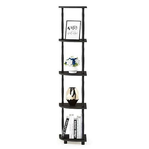 Furinno Turn-N-Tube 5 Tier Corner Display Rack Multipurpose Shelving Unit with Classic Tubes, Espresso/Black (18035EX/BK) thumbnail 6