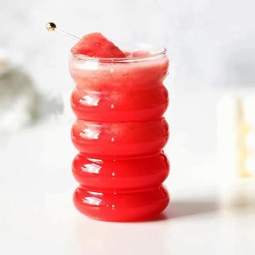Ework4U 4 Pcs 20oz Drinking Glasses Set with Straws, Cute Iced Coffee Glass Cups, Iced Coffee Tumblers, Thick Drinking Jars for Smoothie, Boba Milk Tea, Ideal for Gift, with Straw Brush thumbnail 4