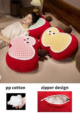 YISLEND Soft Apple Plush Pillow, Adorable Decorative Red Apple Shaped Throw Pillow 15.7 inch Fruit Cushion for Bedroom Sofa Chair Home Decor (Pink) thumbnail 5
