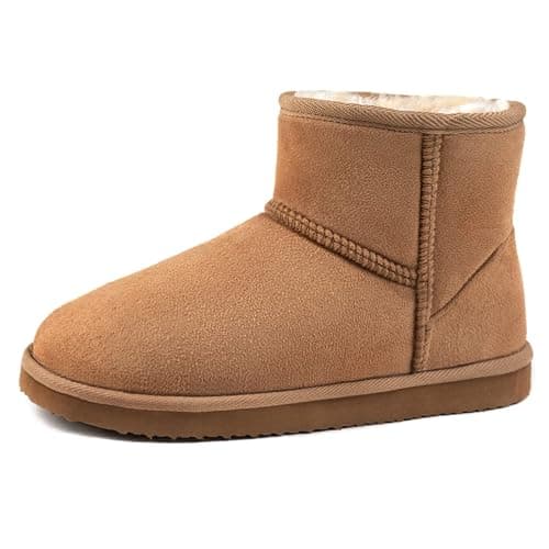 Zizor Women's Cozy Short Bootie Slippers, Winter Warm Hard Bottom House Shoes with Fuzzy Lining - Image 1
