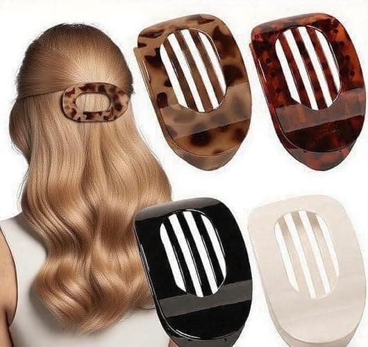 Hailoyearn Flat Hair Clips,4/6 PC Versatile Duckbill,Strong Hold No Slip Flat Claw Clip for Everyday Use,Stylish & Practical. (4PC-3) thumbnail 7