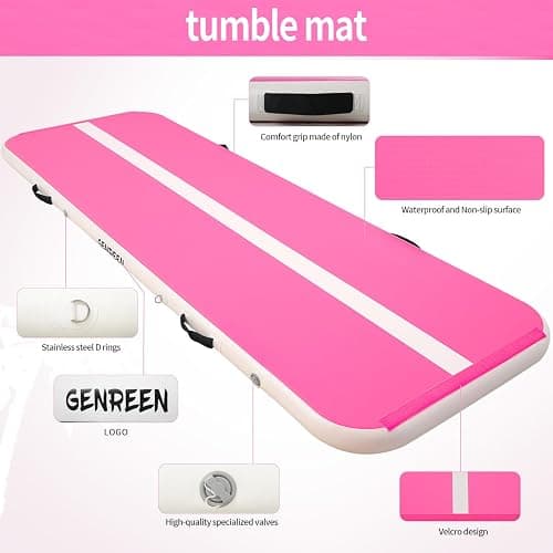 Genreen,tumble mat,tumble mats for kids,tumble mats,inflatable mat,cheer mat,gymnastic mat,mat for gymnastics,tumbling mats for kids,material improvement,multicolor,various sizes thumbnail 4