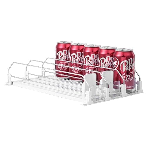 SZNLZQ Drink Organizer for Fridge,Holds 15 Cans | Self-pushing drink dispenser fits refrigerator shelves|Space-saving storage|Perfect for fridge organizers and storage - Image 1