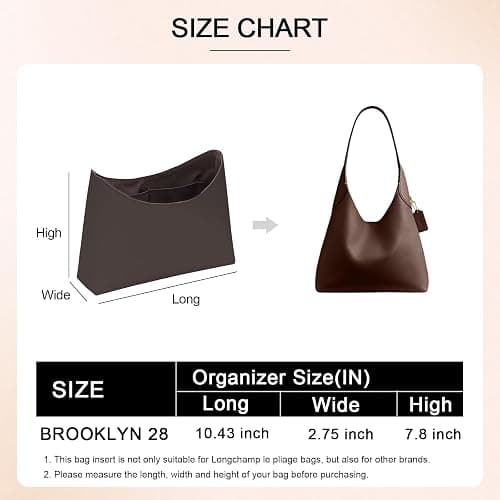 DOIAPUOS Dupont Paper Purse Organizer Inserts for brooklyn 28 Insert Keeps Tote Handbag（Brown） thumbnail 2
