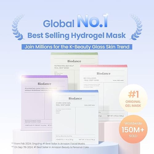 BIODANCE Hydro Cera-nol Real Deep Face Mask 4 Pcs | After Sun Care, Sunburn Relief, Soothing | Hydrogel Overnight Mask | Korean Face Mask for Glass Skin | Korean Skincare thumbnail 2