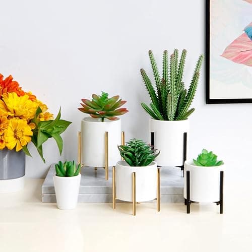 SIEBOLD Gold pencil cup Sturdy metal frame with white ceramic pen holder For desks and kitchen appliance holders thumbnail 8
