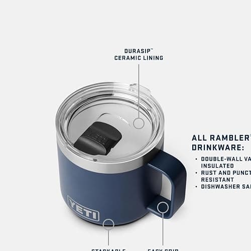 YETI Rambler 14 oz Ceramic Lined Stackable Mug, Vacuum Insulated, Stainless Steel with MagSlider Lid, Cherry Blossom thumbnail 4