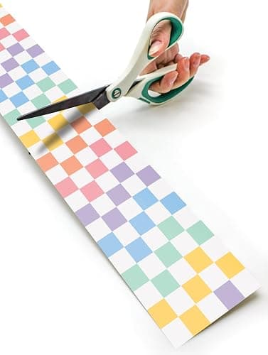 Teacher Created Resources Cool for School Checkers Straight Rolled Border Trim - 50ft - Decorate Bulletin Boards, Walls, Desks, Windows, Doors, Lockers, Schools, Classrooms, Homeschool & Offices thumbnail 3