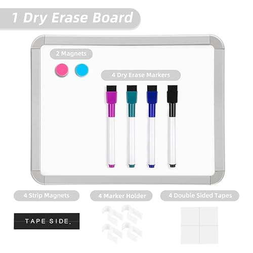 VUSIGN Small Dry Erase Whiteboard, 8.5 x 11 Inches White Board for Students, Fridge, Locker, Mini Dry Erase Board, 2 Pack thumbnail 6