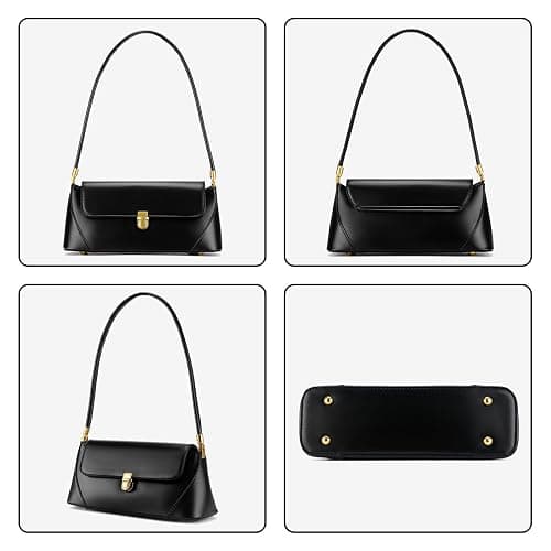 WEIMZC Shoulder Bag for Women Vintage Purse Fashion Classic Vegan Leather Clutch Tote Retro Handbag with Buckle Closure thumbnail 5