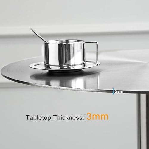 Stainless Steel Round Pub Bar Table - Modern Wall Mounted Side Table for Cafe, Commercial Dining Table for Dessert Shop - 30cm/12inch thumbnail 5