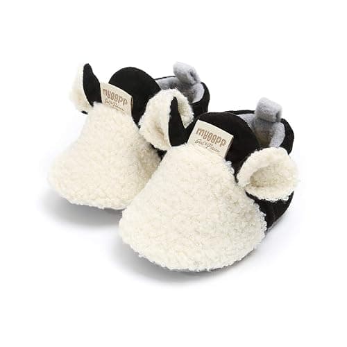 Ohwawadi Infant Baby Boys Girls Slippers Cozy Fleece Booties Soft Bottom Warm Cartoon Socks Newborn Crib Shoes thumbnail 8