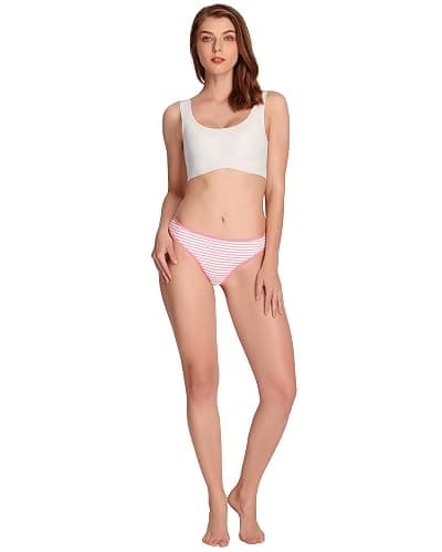 ANZERMIX Women's Breathable Cotton Thong Panties Pack of 6 thumbnail 4