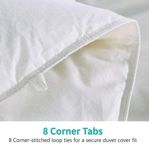 APSMILE Lightweight Down Feather Fibers Comforter Full/Queen Size, Fluffy Duvet Insert for Warm Weather/Hot Sleepers -Ultra Soft 100% Organic Cotton Cover, High FP Summer Duvet (White, 90x90) thumbnail 8