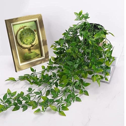 XongSyue Artificial Hanging Plants, 2pcs Artificial Plants Indoors in pots | Greenery Fake Plants Decor, Small Artificial Plants in Pots, Fake Potted Plants, Faux Plants for Wall Home Room Office Decor thumbnail 2