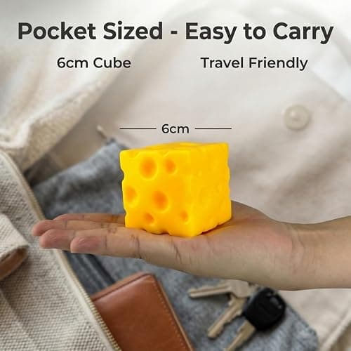 Plimto Cheese Squishy Fidget Toy, Soft 6cm Squeeze Toy for Desk, School or Home, Realistic TPR Stress Relief Toy for Kids and Adults, Great for Stocking Fillers and Party Bags thumbnail 6