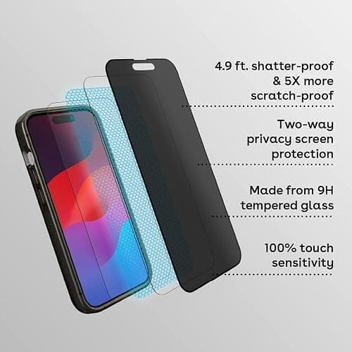 CASETiFY Impact Privacy Screen Protector [Strengthened 9H aluminosilicate glass, applicator included] for iPhone 16 Plus thumbnail 4