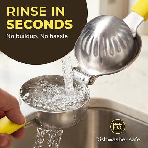 Stainless Steel Lemon Squeezer Press - No Seeds, Pro-Grade, Effortlessly Get Every Drop - Manual Non-Slip Grip Design - Lemon Lime Squeezer, Orange, and Citrus Fruit Hand Held Lemon Juicer Squeezer thumbnail 8