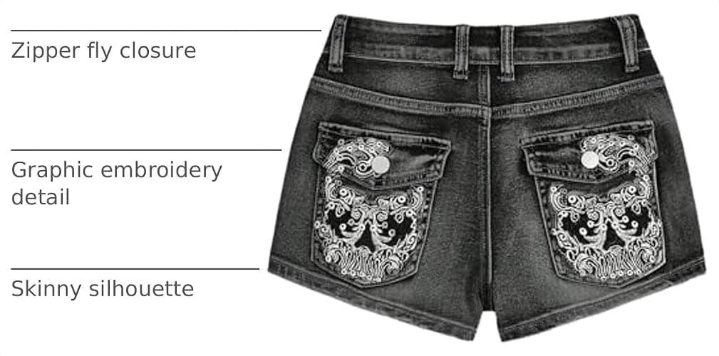 SOLY HUX Women's Y2k Denim Shorts Grunge Punk Low Waist Mini Jean Shorts | Skinny, Streetwear thumbnail 4