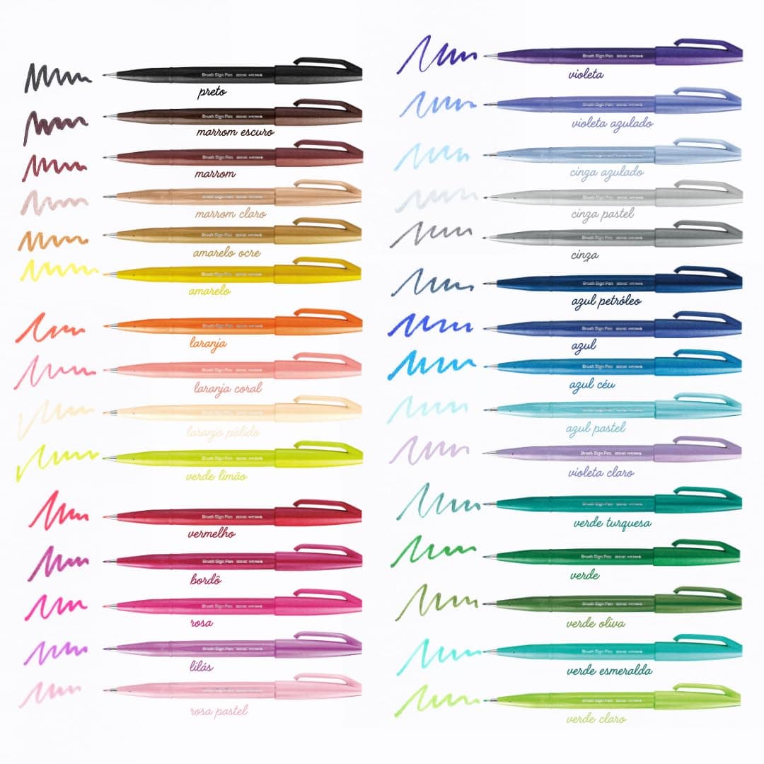 Kit 24 Canetas Brush Sign Pen Pentel thumbnail 3
