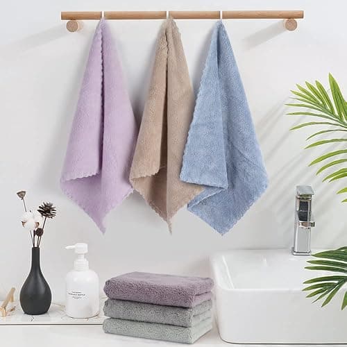 SUNLAND 12 Pack Microfiber Face Makeup Removing Cloths Reusable Facial Cleansing Towel Ultra Soft Washcloth Face Towels For All Skin Types Multicolor 12inchx 12inch thumbnail 5