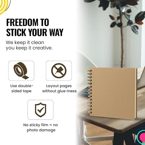 Modern Shop Scrapbook Album | Extra Thick Kraft Paper with Hardcover - 12 x 12 250 gsm, 50 sheet thumbnail 8