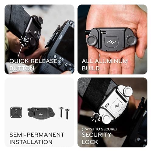 Peak Design Capture Camera Clip V3, Black with Plate, Holds DSLR, Compact and Point and Shoot Bodies, Secure, Stable and Accessible, Attaches to Straps and Belts, Quick Release, 200 lb Capacity thumbnail 7